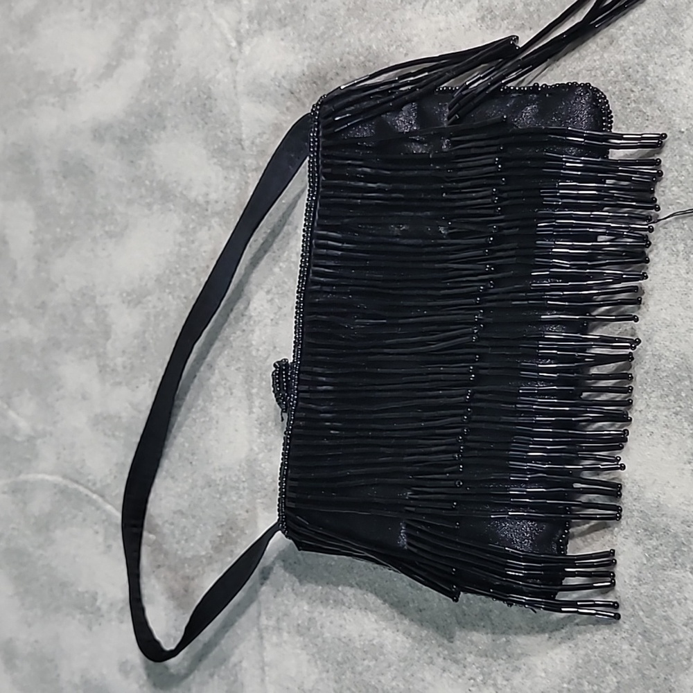 Black beaded purse